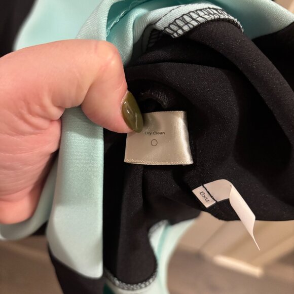 Boston Proper Women's Black/Teal Scuba Dress Size:10 - Picture 5 of 8